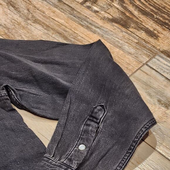 🔸️NWT Levi's Black Ultimate Snap Buttoned Western Long Sleeve Top Large - Picture 9 of 12